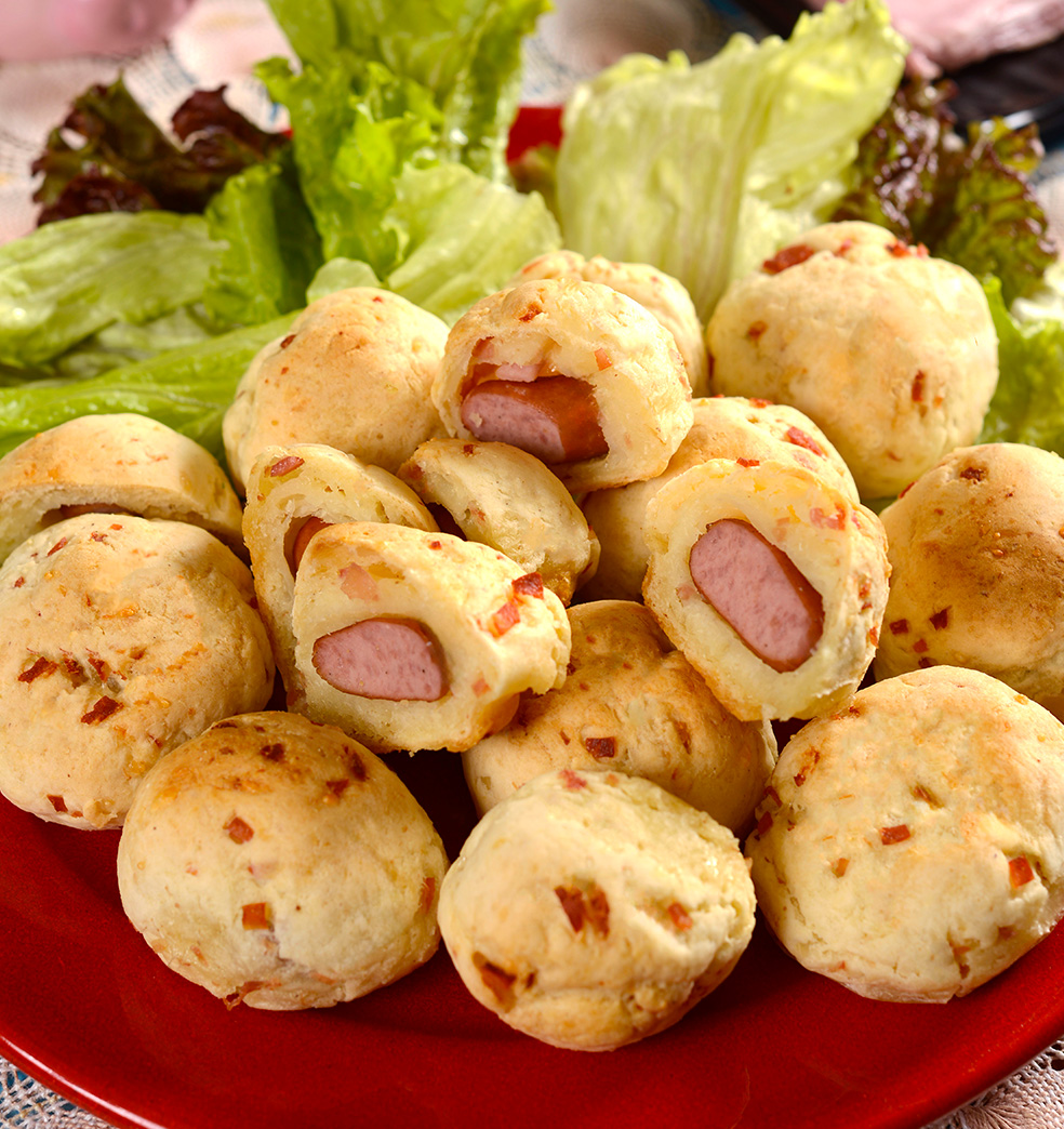 Croquetitas con chorizos smokis y jamón cocido 